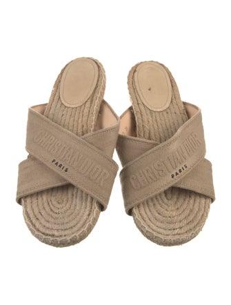 Christian Dior Canvas Embroidered Accent Espadrilles
