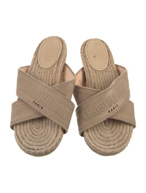 Christian Dior Canvas Embroidered Accent Espadrilles