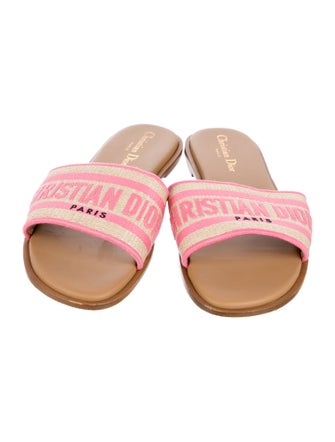 Christian Dior Canvas Graphic Print Slides