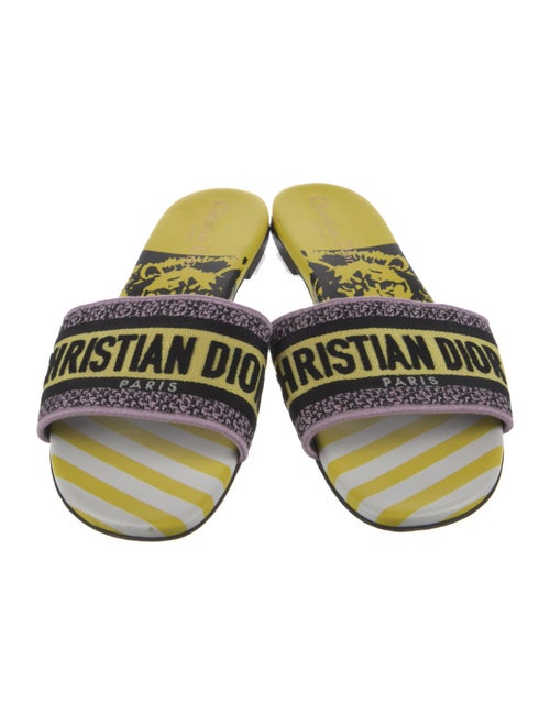 Christian Dior Canvas Printed Slides