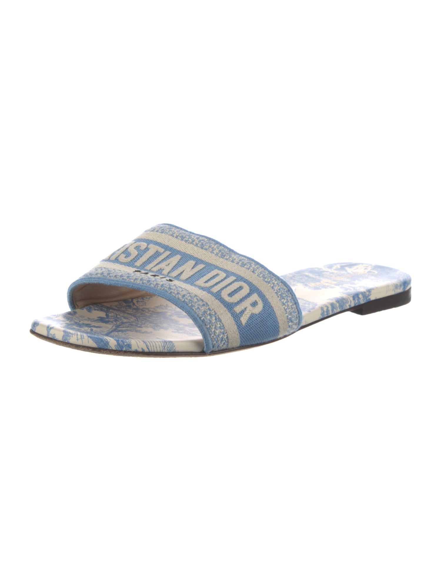 Christian Dior Canvas Printed Slides