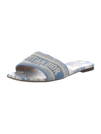 Christian Dior Canvas Printed Slides