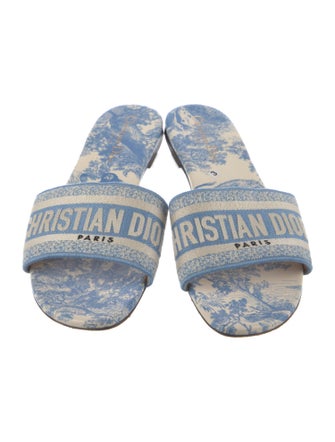 Christian Dior Canvas Printed Slides