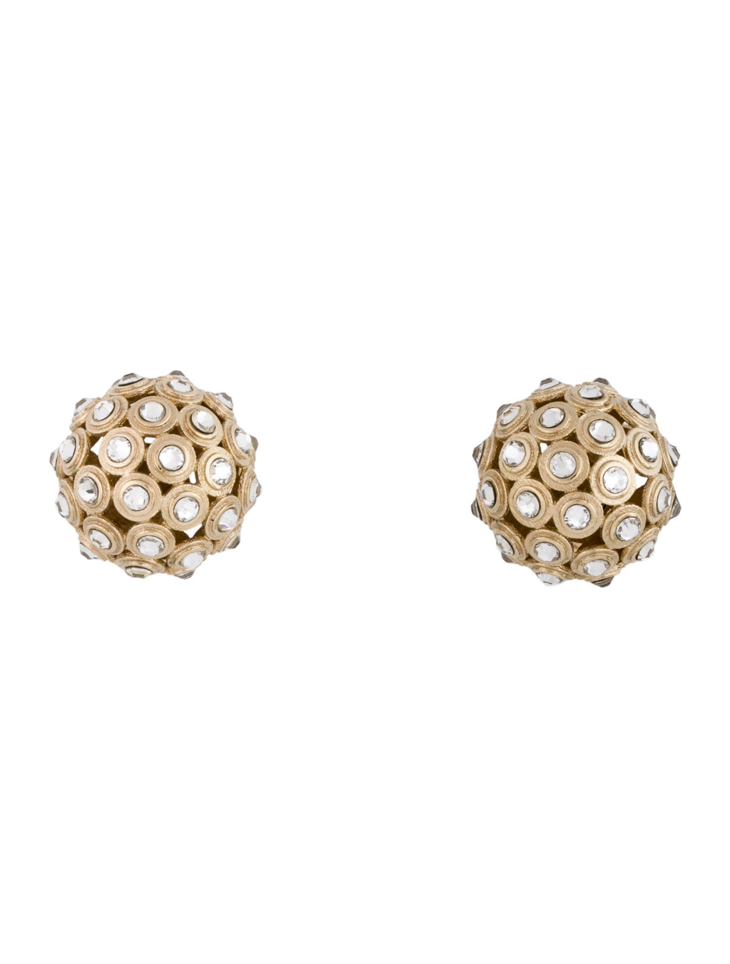 Christian Dior Faux Pearl & Crystal Tribales Stud Earrings