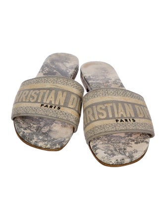 Christian Dior Canvas Animal Print Slides