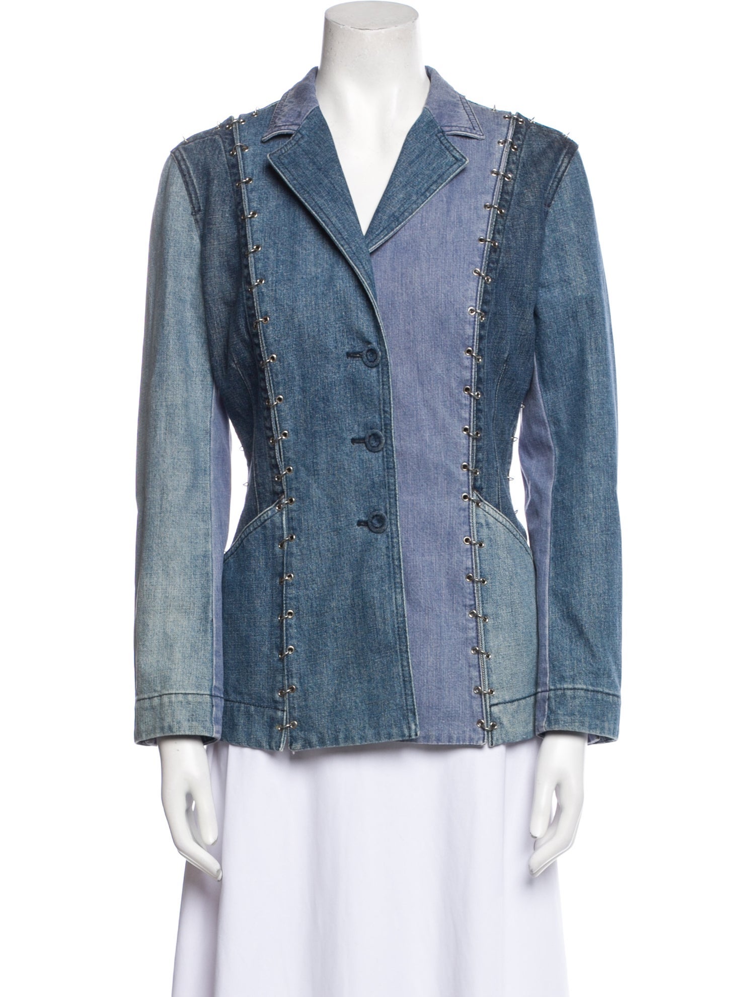 Christian Dior 2018 Colorblock Pattern Denim Jacket