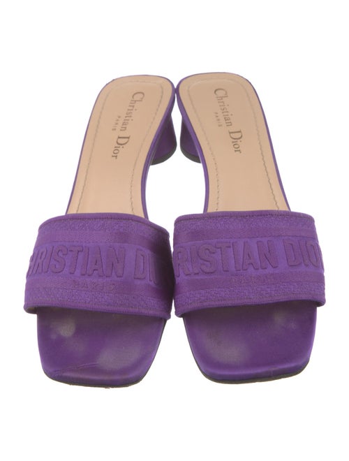 Christian Dior Satin Embroidered Accent Slides