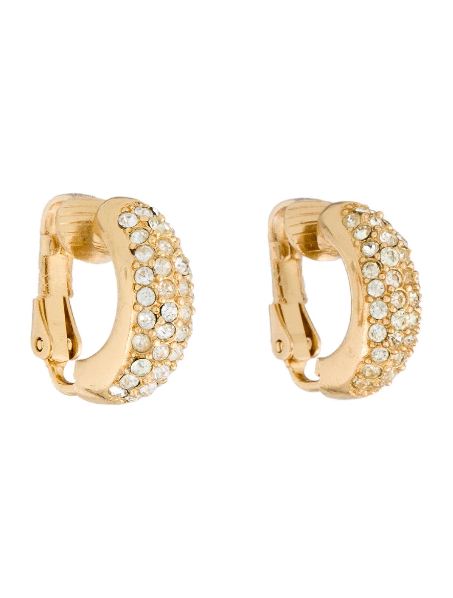 Christian Dior Vintage Crystal Hoop Earrings