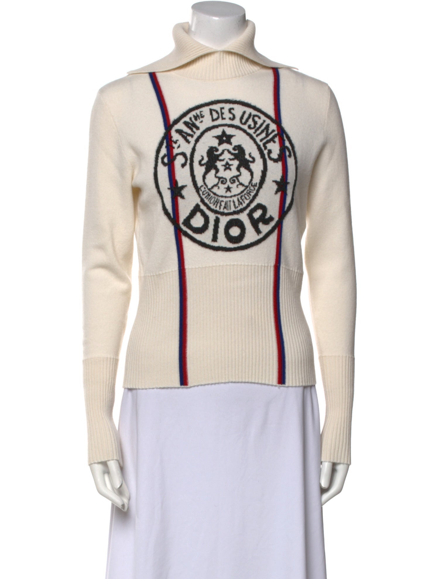 Christian Dior Cashmere Graphic Print Sweater