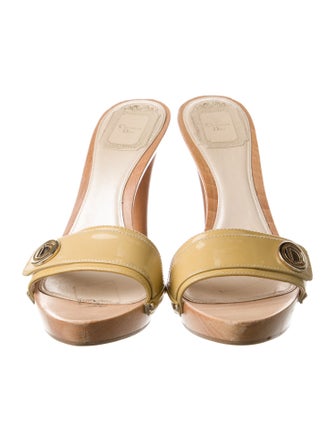 Christian Dior Patent Leather Studded Accents Slides