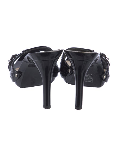 Christian Dior Patent Leather Chain-Link Accents Slides