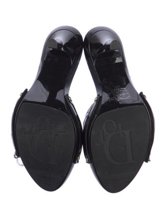 Christian Dior Patent Leather Chain-Link Accents Slides