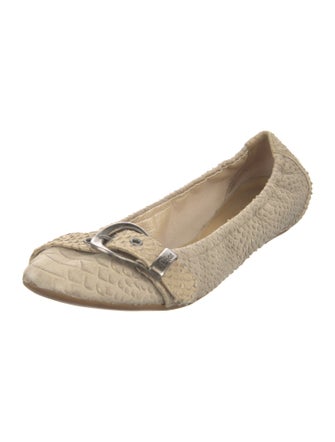 Christian Dior Snakeskin Animal Print Ballet Flats
