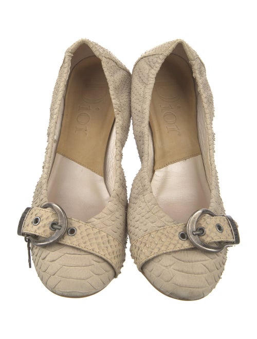 Christian Dior Snakeskin Animal Print Ballet Flats