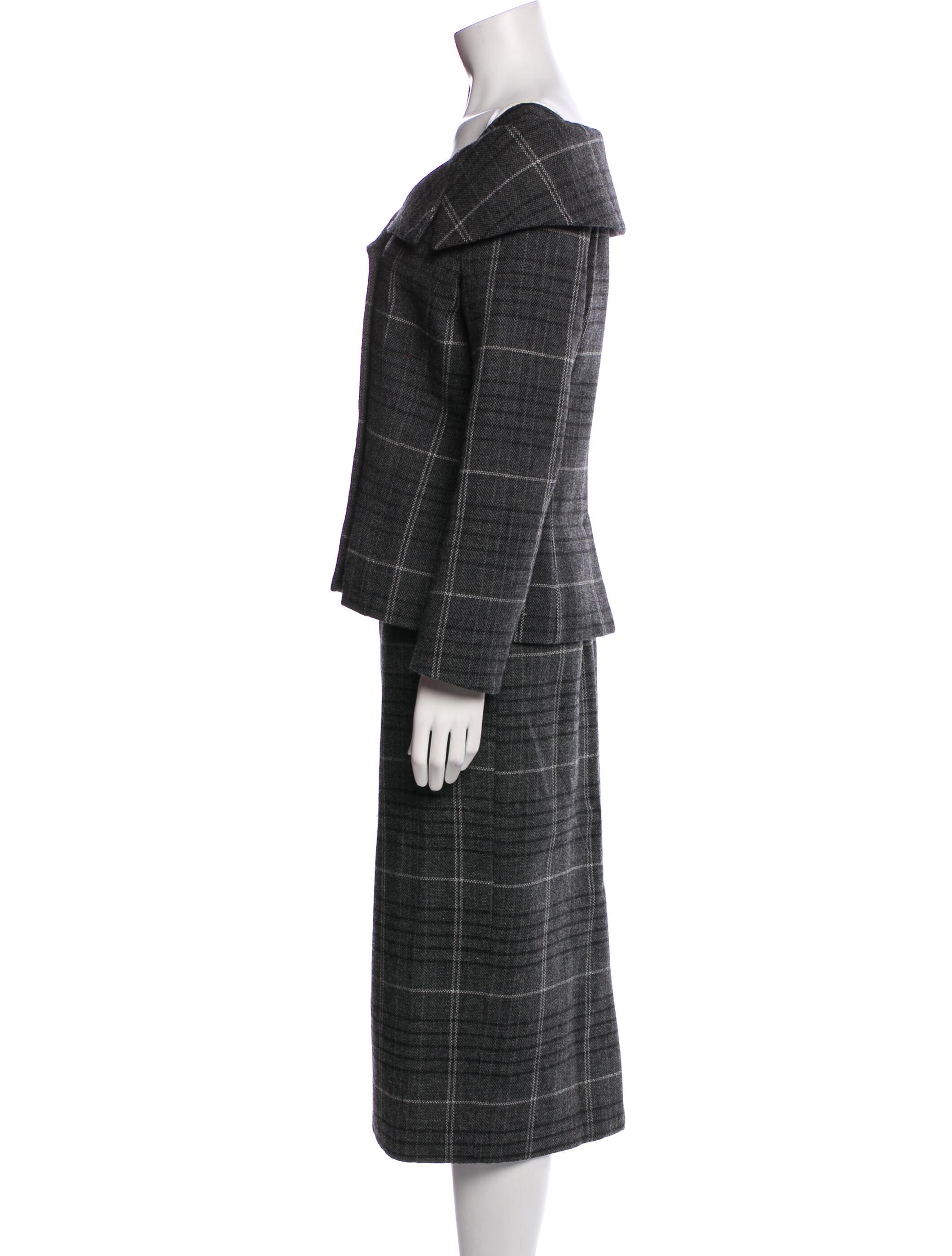Christian Dior Wool Printed Skirt Suit