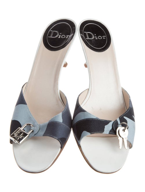Christian Dior Canvas Camouflage Print Slides