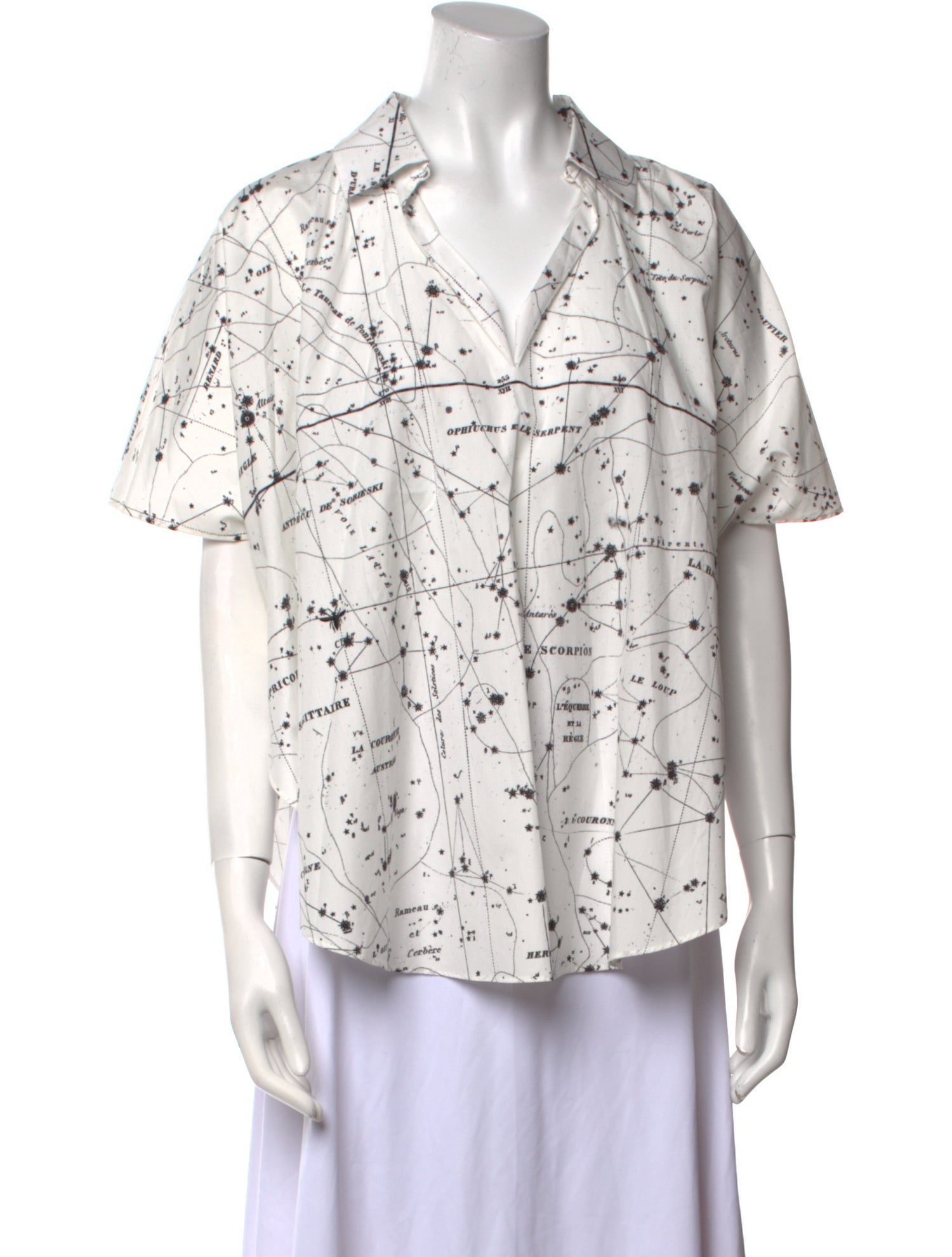Christian Dior Printed Short Sleeve Button-Up Top