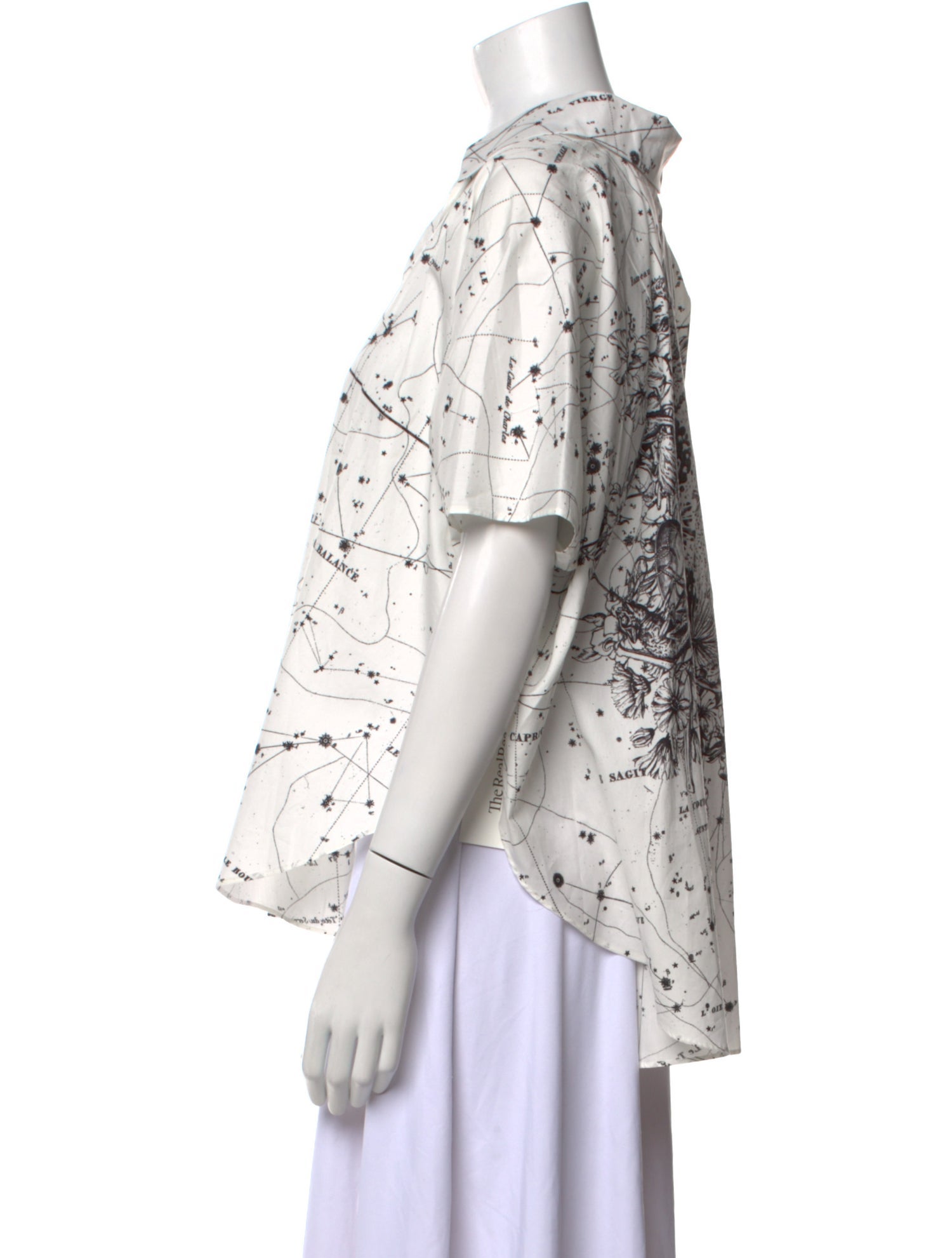 Christian Dior Printed Short Sleeve Button-Up Top