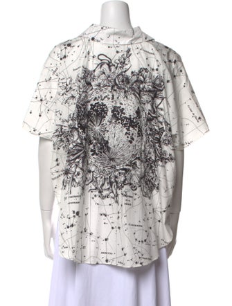 Christian Dior Printed Short Sleeve Button-Up Top
