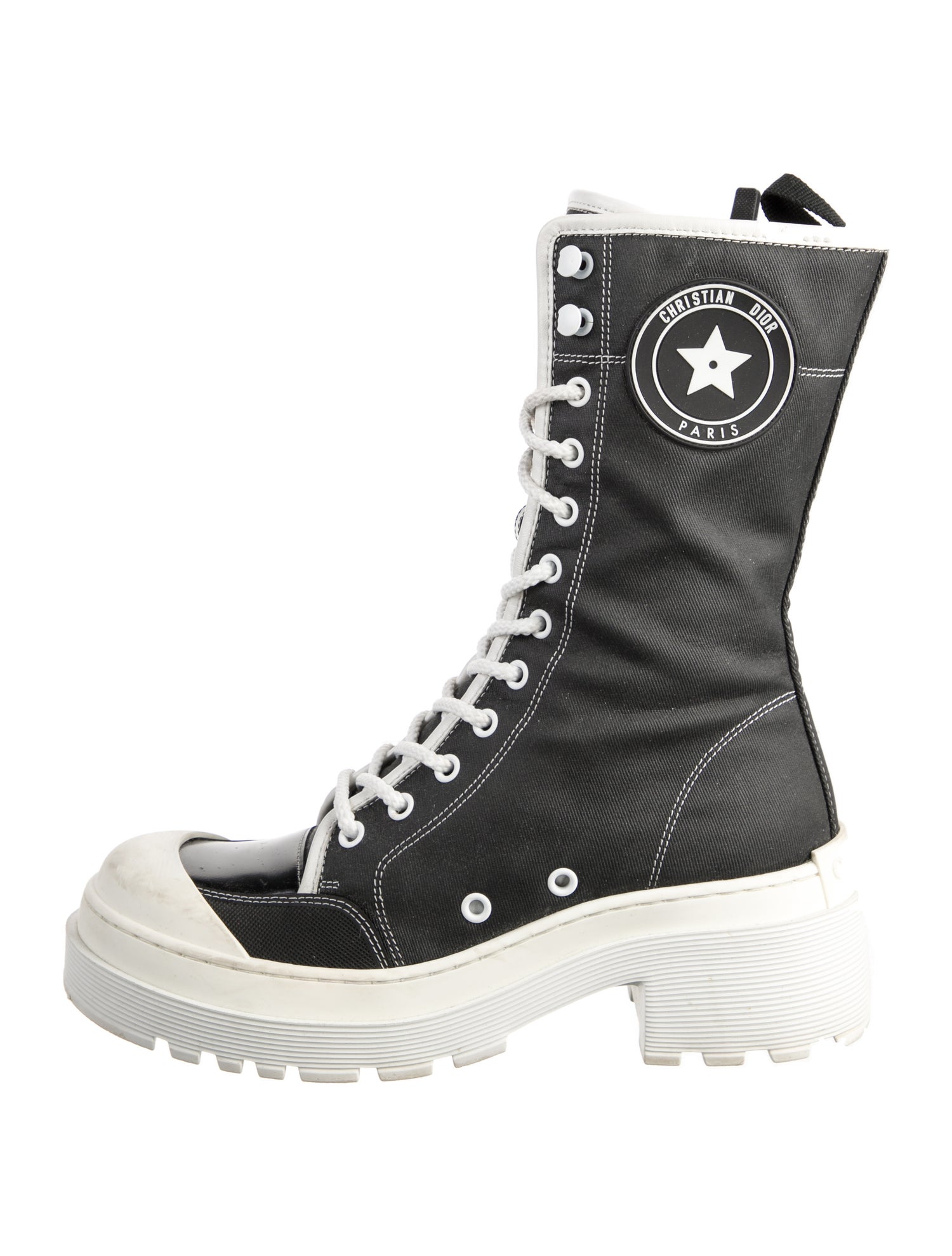 Christian Dior Canvas Combat Boots
