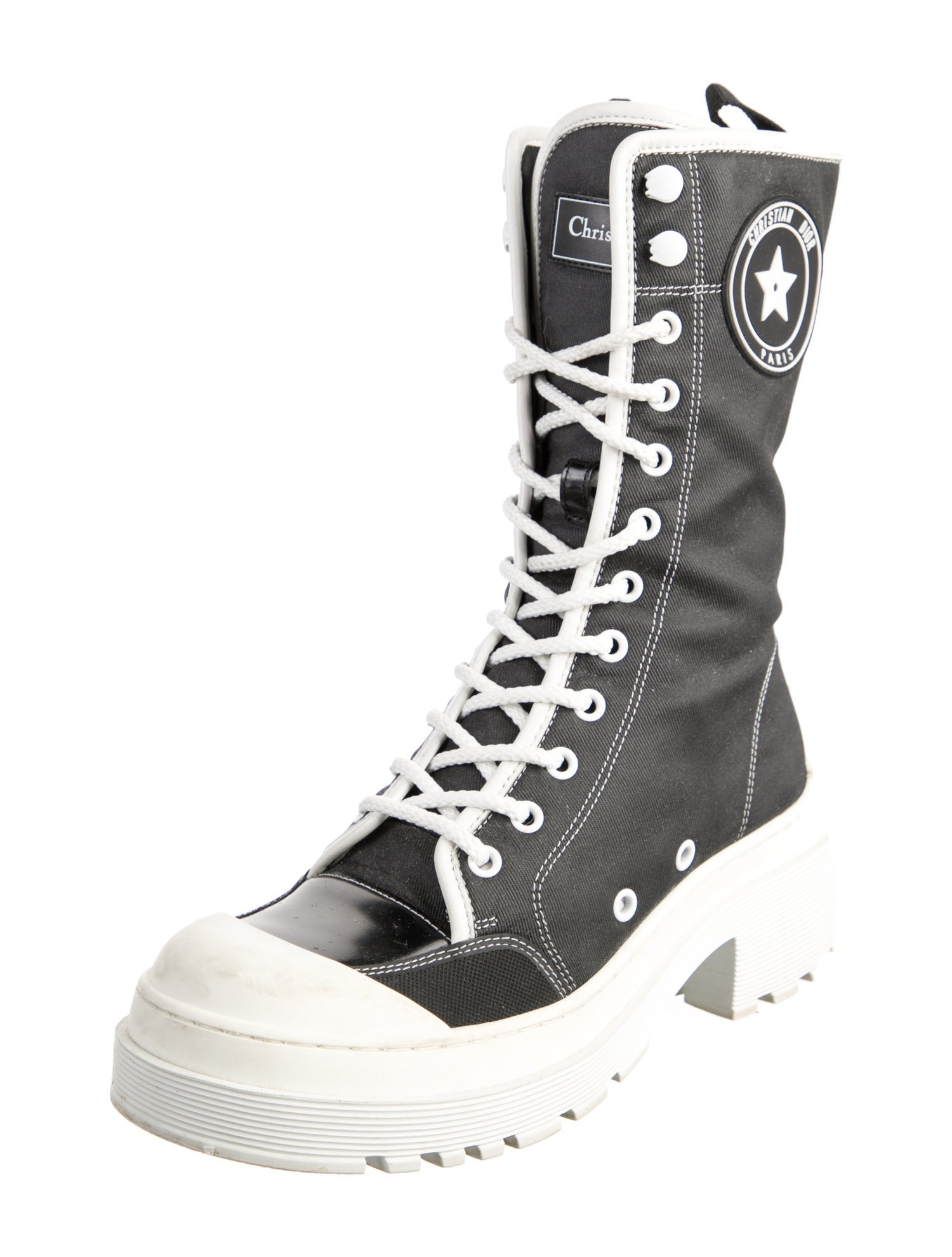 Christian Dior Canvas Combat Boots