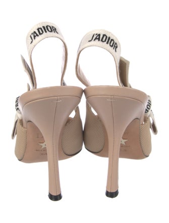 Christian Dior Graphic Print Bow Accents Slingback Pumps