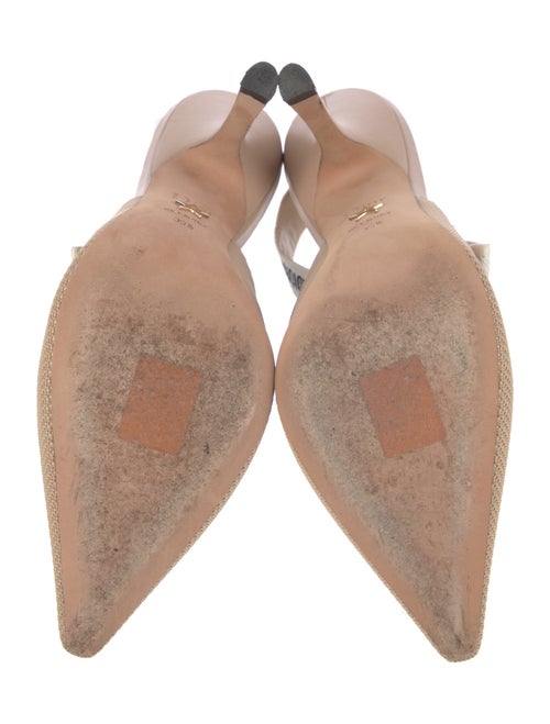 Christian Dior Graphic Print Bow Accents Slingback Pumps