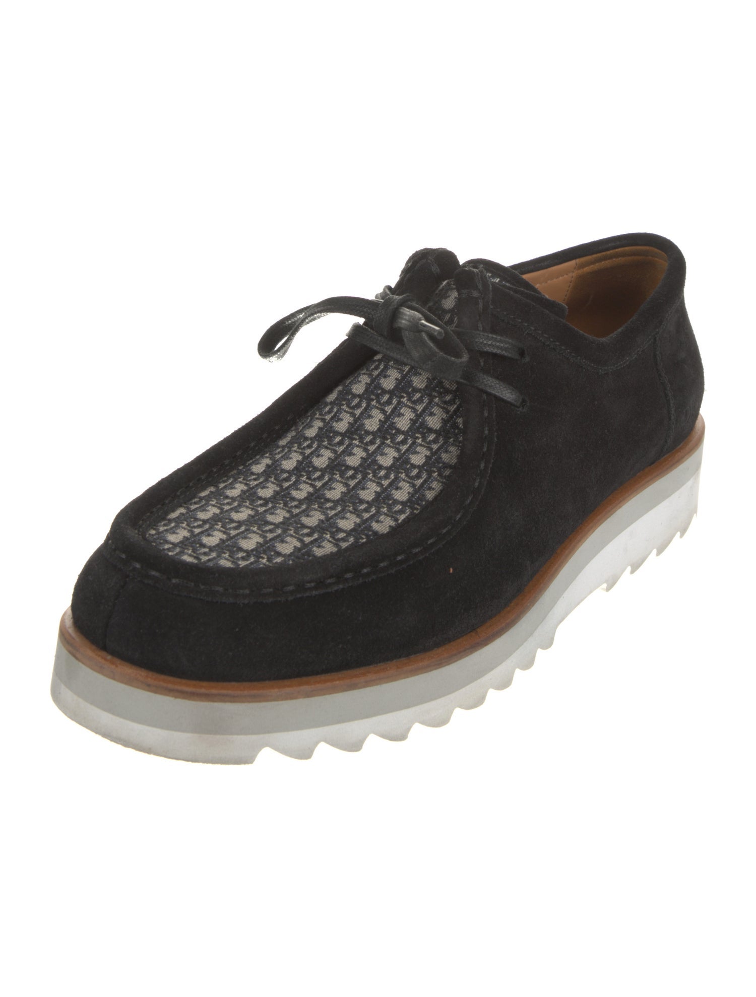 Christian Dior Diorissimo Pattern Suede Loafers