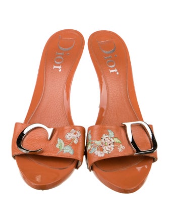 Christian Dior Leather Studded Accents Slides