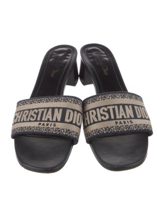 Christian Dior Leather Printed Slides