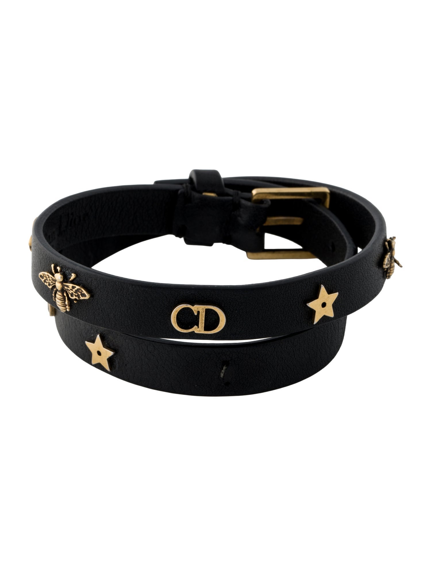 Maison Martin Margiela Studded Leather Bracelet - Black