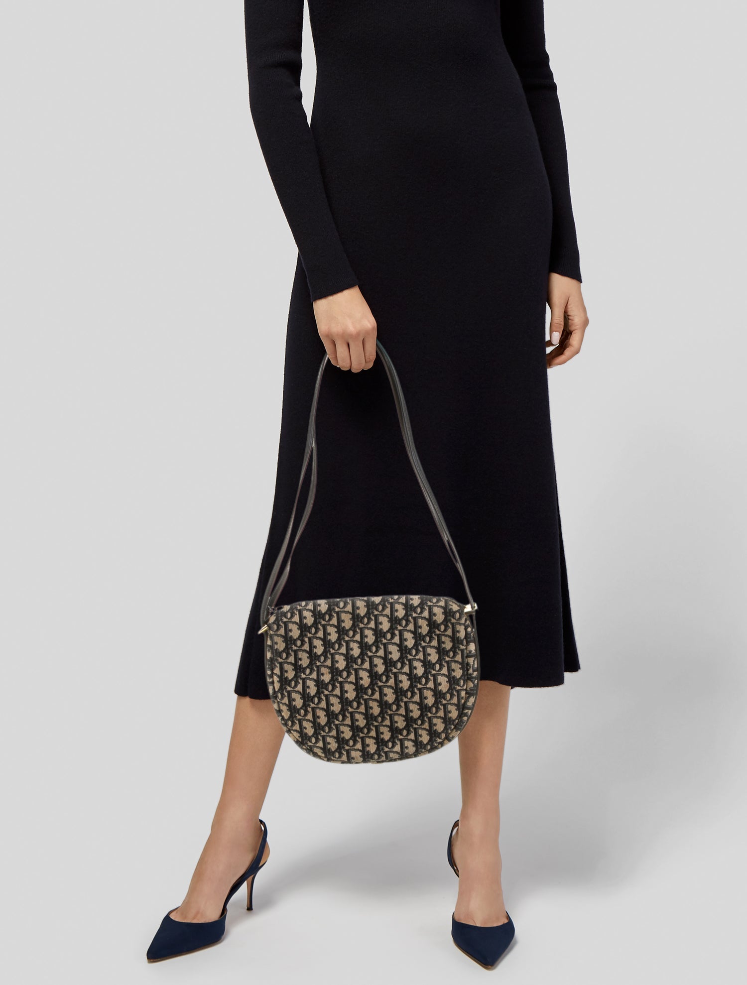 Christian Dior Oblique Jacquard Shoulder Bag Vintage