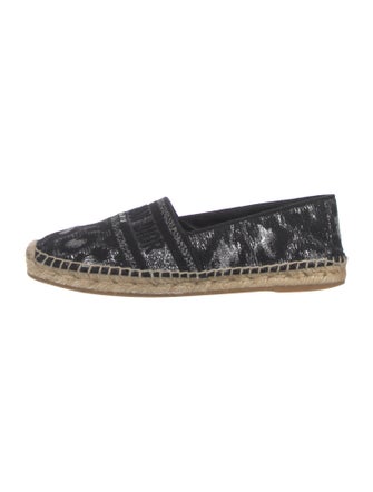 Christian Dior Printed Whipstitch Trim Espadrilles