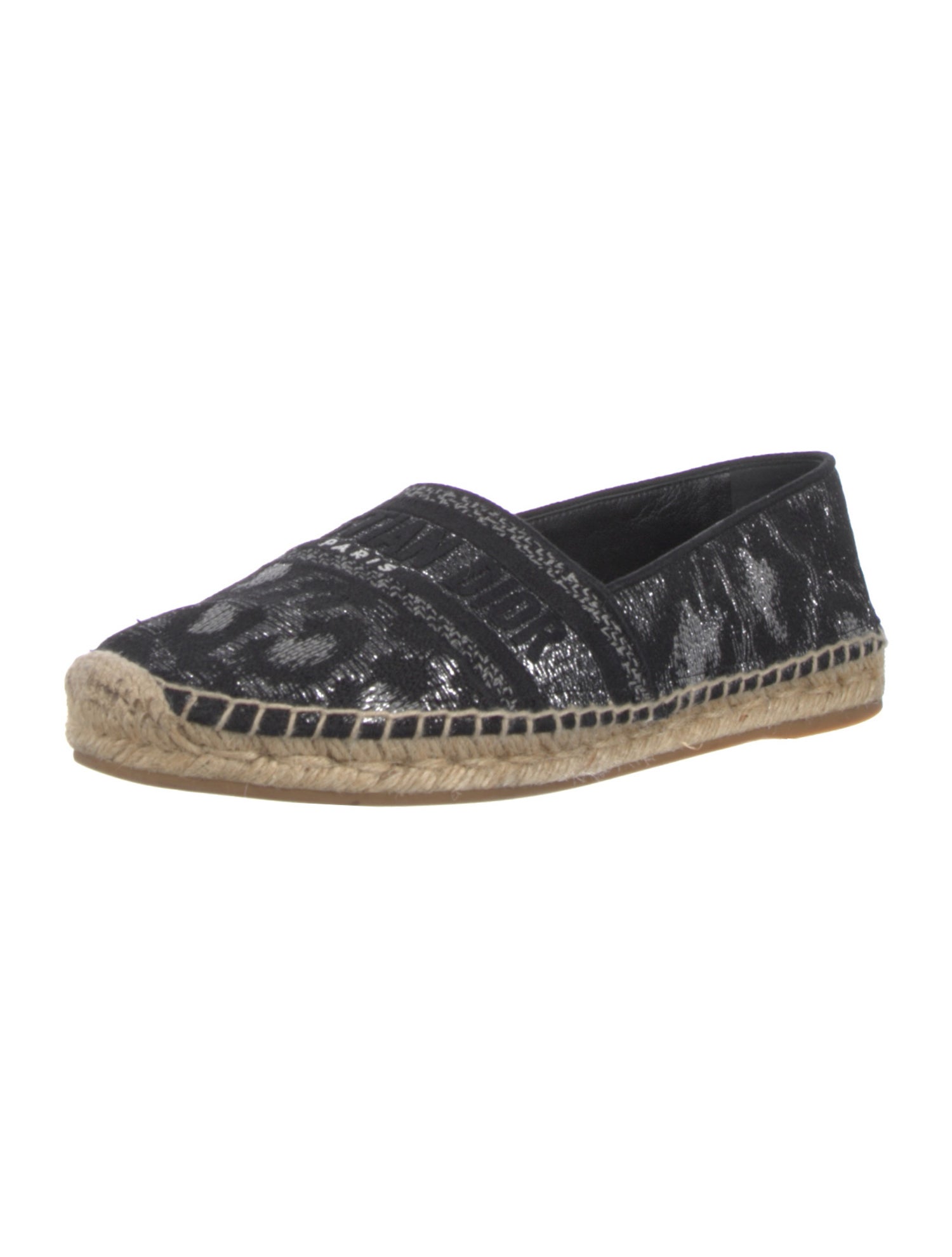 Christian Dior Printed Whipstitch Trim Espadrilles