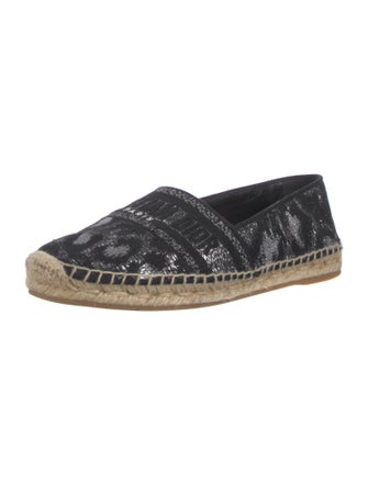 Christian Dior Printed Whipstitch Trim Espadrilles