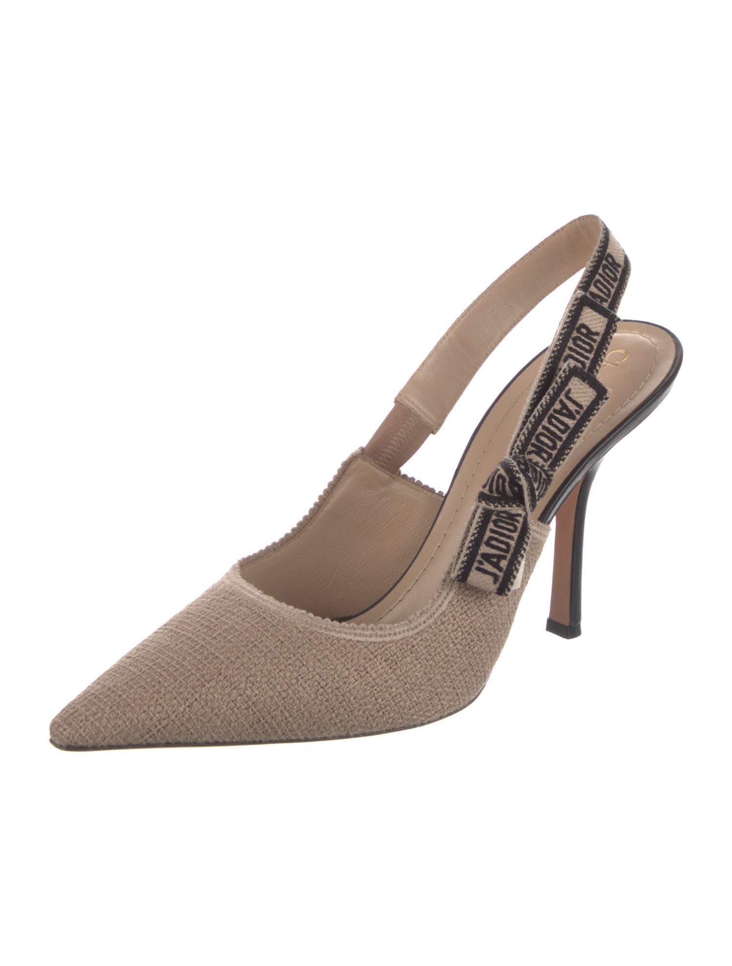 Christian Dior Printed Embroidered Accent Slingback Pumps