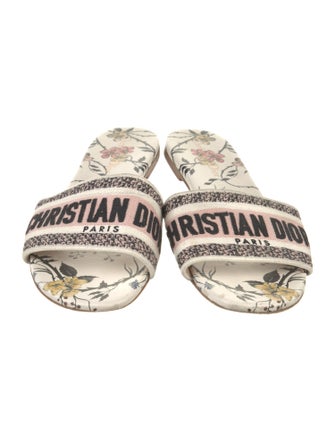 Christian Dior Canvas Printed Slides
