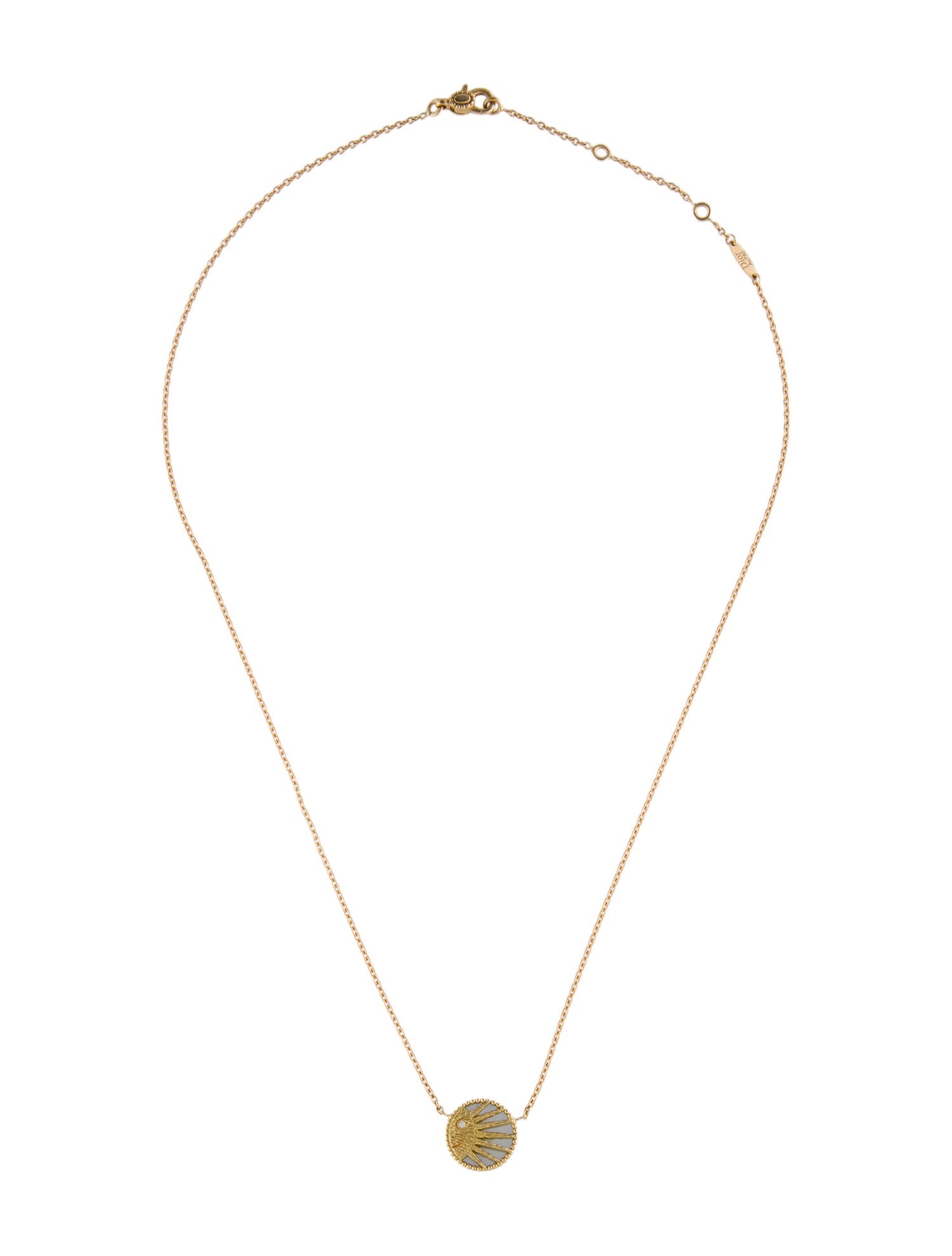 Christian Dior 18K Mother of Pearl, Onyx & Diamond Rose Céleste Pendant Necklace