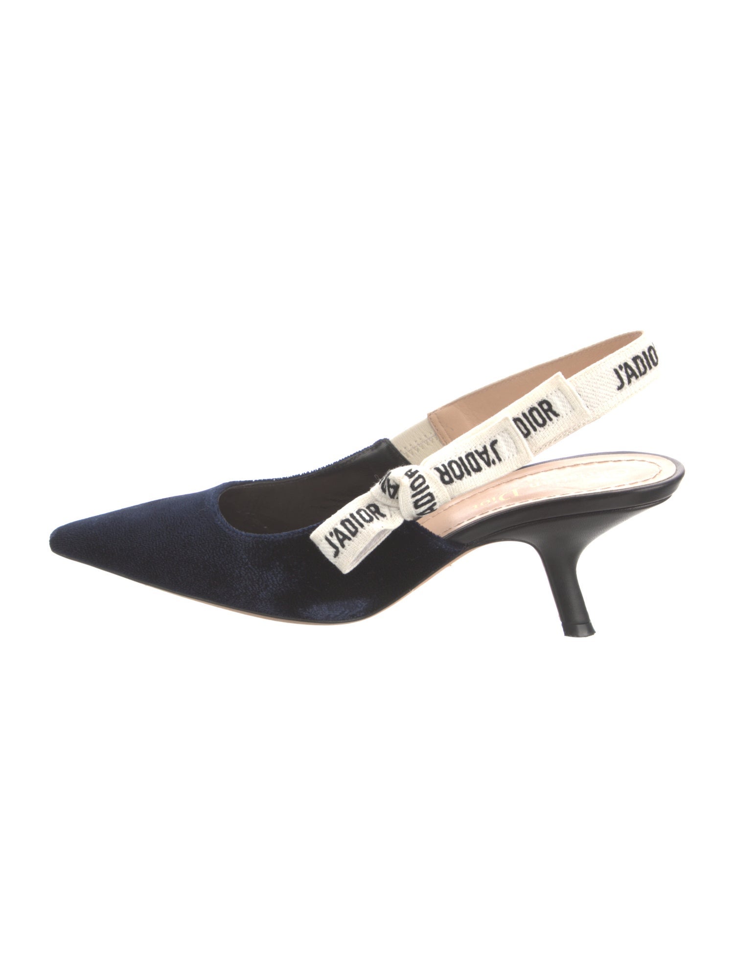 Christian Dior Velvet Graphic Print Slingback Pumps
