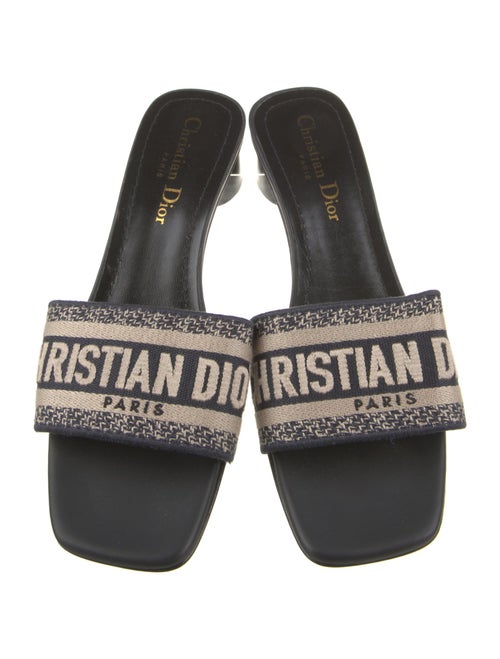 Christian Dior Canvas Printed Slides