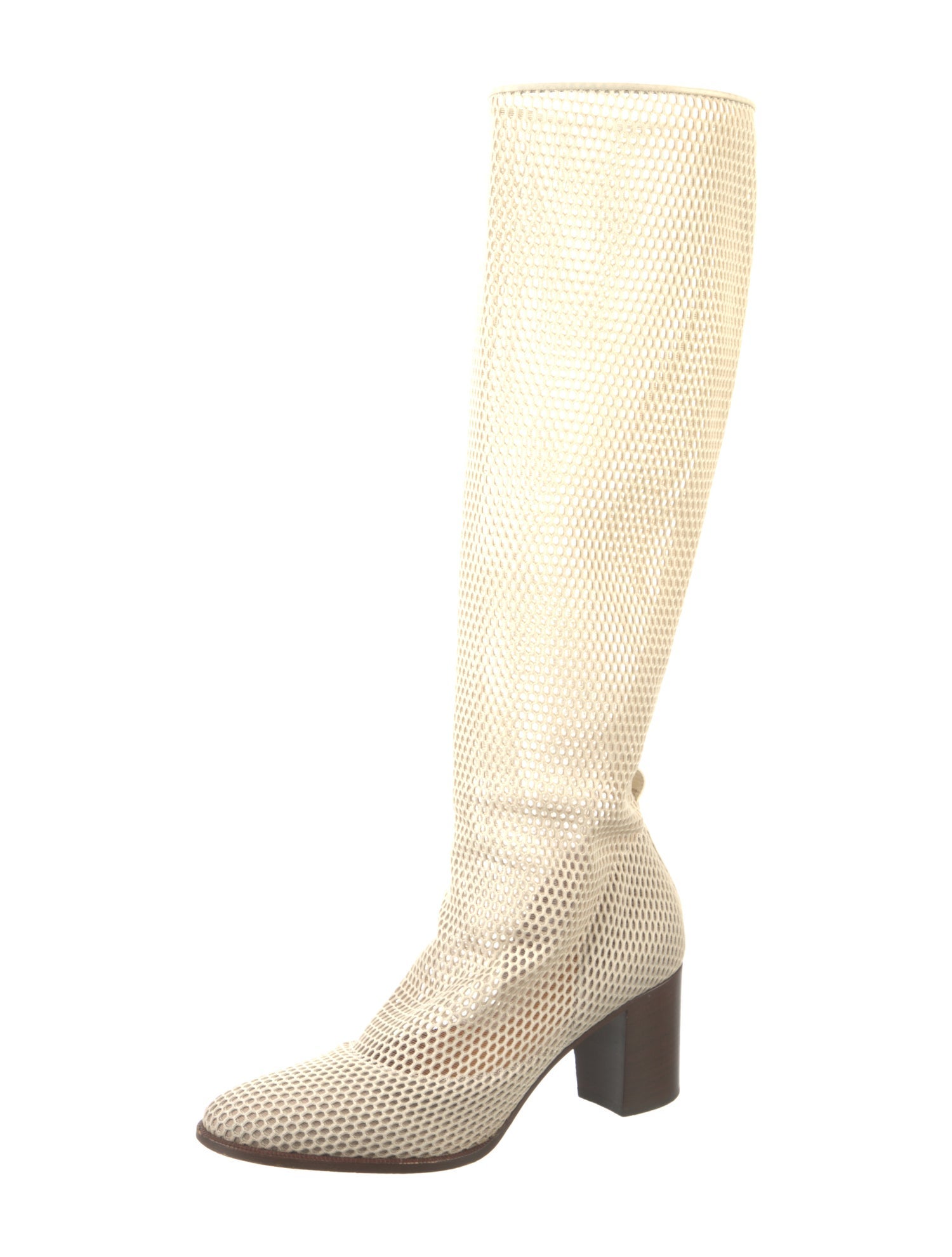 Christian Dior Mesh Leather Trim Embellishment Boots