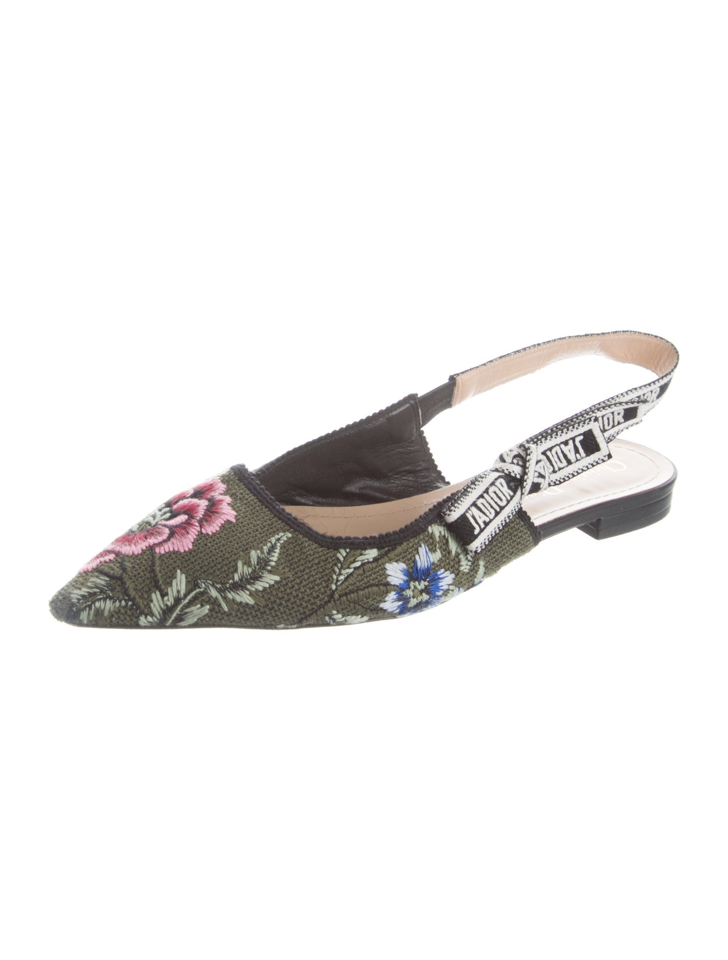Christian Dior Printed Bow Accents Slingback Flats