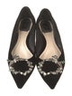 Christian Dior Velvet Crystal Embellishments Ballet Flats