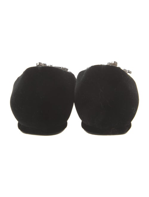 Christian Dior Velvet Crystal Embellishments Ballet Flats