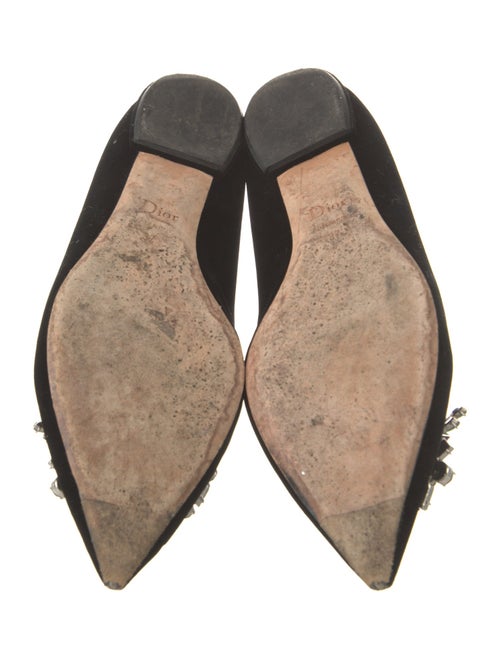Christian Dior Velvet Crystal Embellishments Ballet Flats