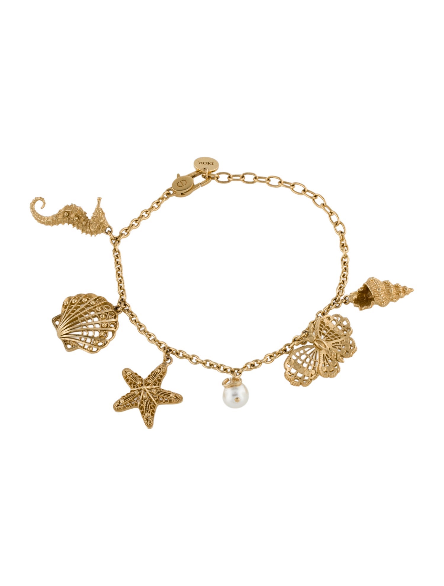 Christian Dior Faux Pearl Cabinet de Curiosites Charm Bracelet