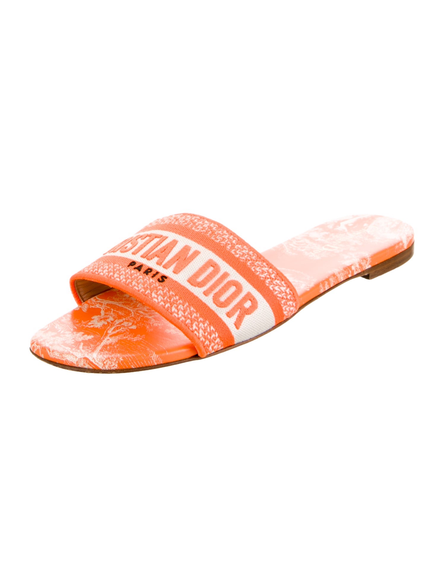 Christian Dior Canvas Printed Slides