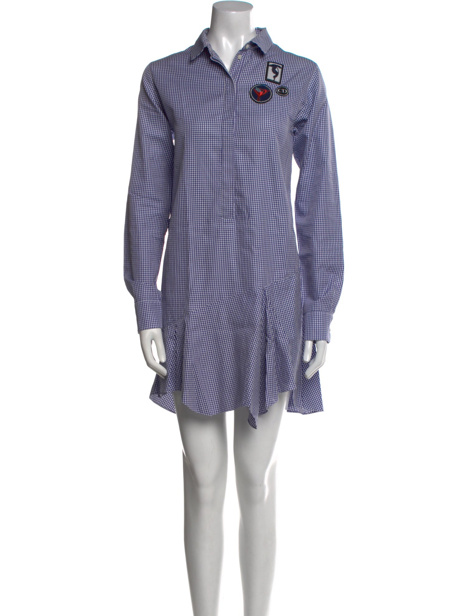 Christian Dior Plaid Print Long Sleeve Tunic