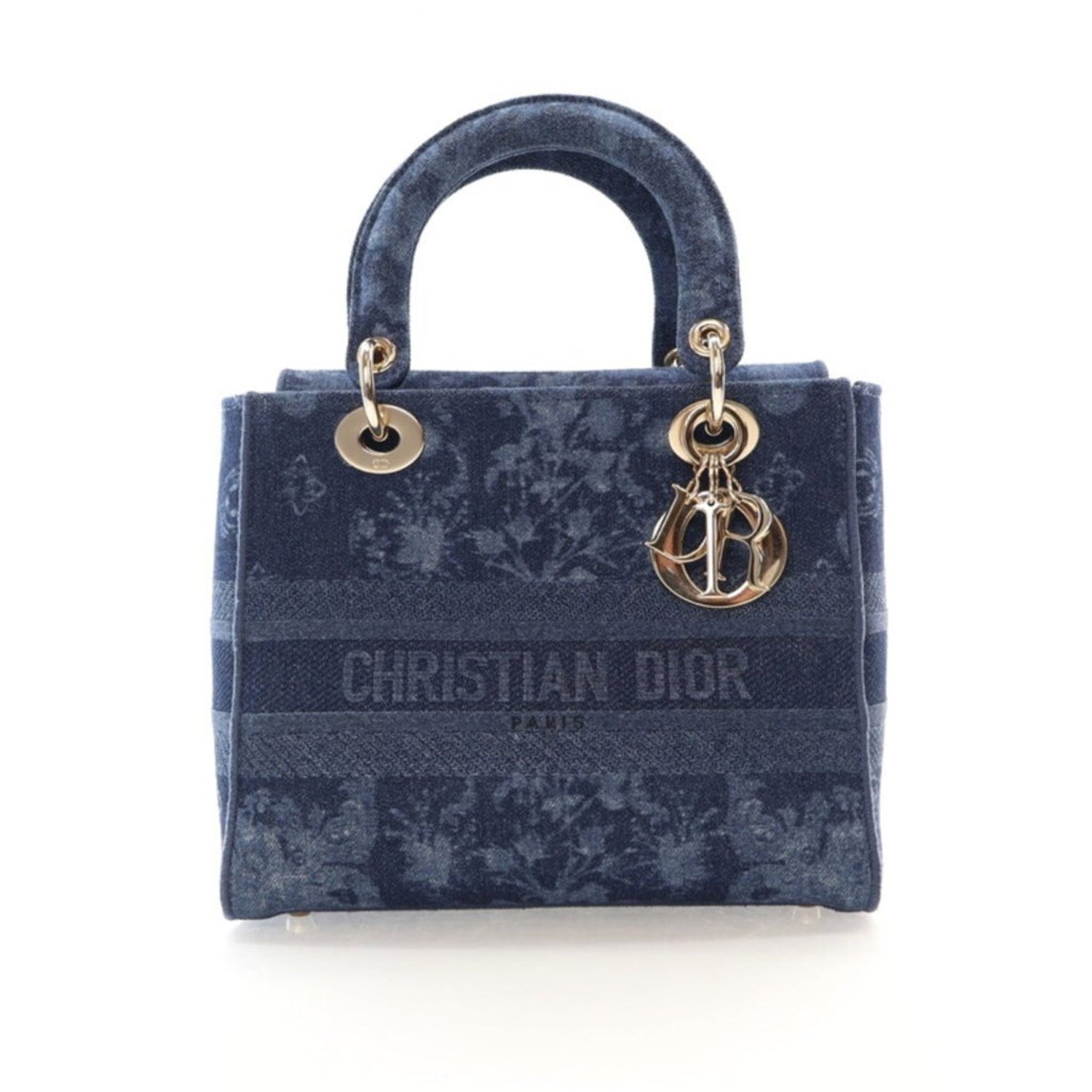 Christian Dior Denim Floral Lady D-Lite Medium