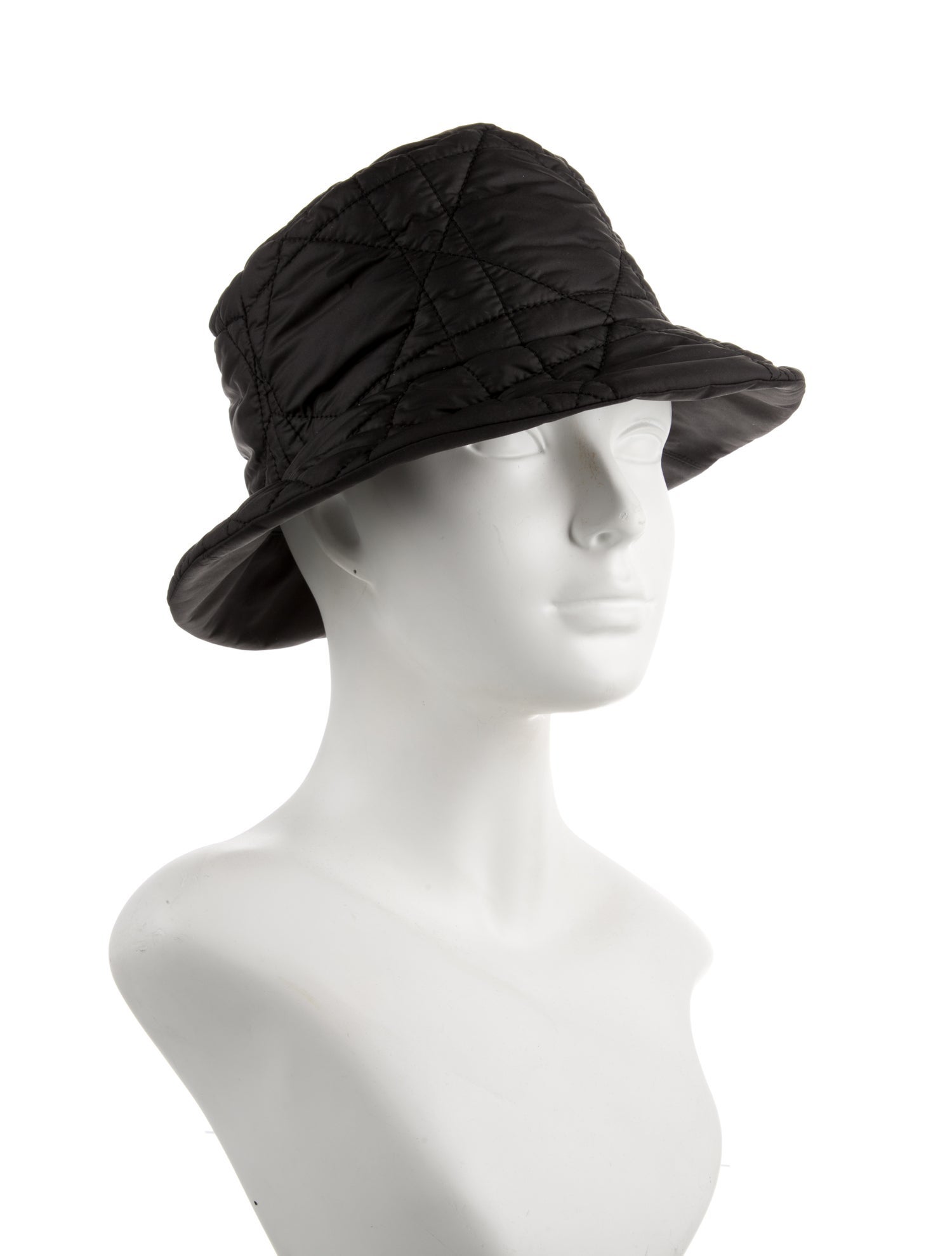Christian Dior Black Quilted Bucket Hat Size 58